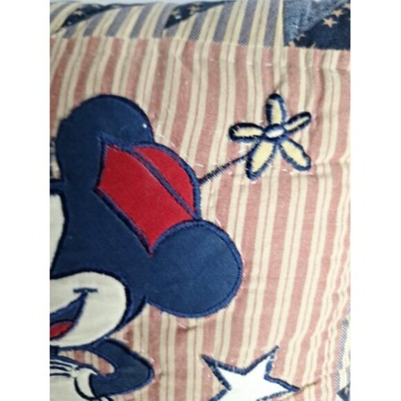 Vintage Mickey Minnie Matching Pillows Embroidered Stitched Quilted Mickey Co